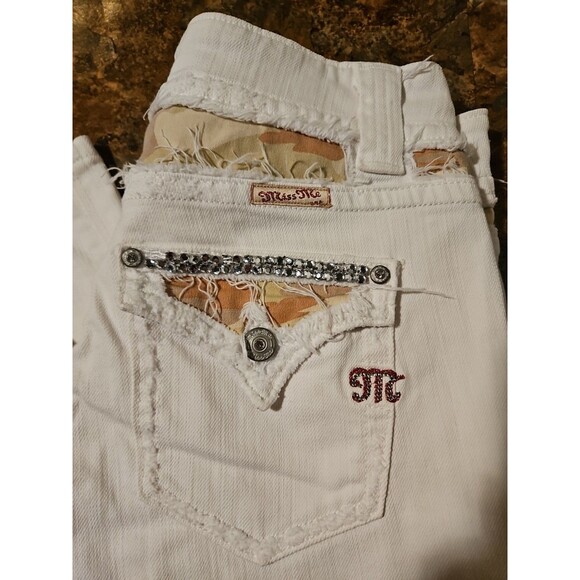 miss me capri size 29 Oyster Color Distressed Camo Bling (J6) - Picture 3 of 11